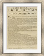 Framed United States Declaration of Independence