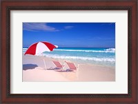 Framed Beach Umbrella and Chairs, Caribbean