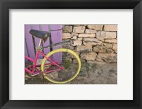 Framed Colorful Bicycle on Salt Cay Island, Turks and Caicos, Caribbean