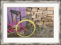 Framed Colorful Bicycle on Salt Cay Island, Turks and Caicos, Caribbean