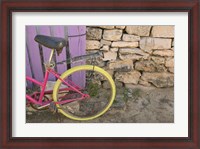 Framed Colorful Bicycle on Salt Cay Island, Turks and Caicos, Caribbean