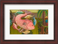 Framed Fish Souvenir at Al Vern's Craft Market, Turks and Caicos, Caribbean