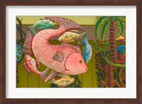 Framed Fish Souvenir at Al Vern's Craft Market, Turks and Caicos, Caribbean