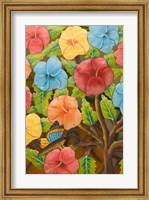 Framed Floral Souvenirs at Al Vern's Craft Market, Turks and Caicos, Caribbean