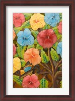 Framed Floral Souvenirs at Al Vern's Craft Market, Turks and Caicos, Caribbean
