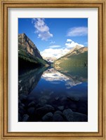 Framed Victoria Glacier and Lake Louise, Banff National Park, Alberta, Canada