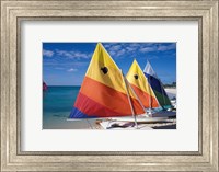 Framed Sailboats on the Beach at Princess Cays, Bahamas