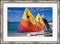 Framed Sailboats on the Beach at Princess Cays, Bahamas