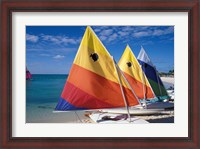 Framed Sailboats on the Beach at Princess Cays, Bahamas