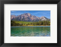 Framed Patricia Lake and Pyramid Mountain, Jasper NP, Alberta, Canada