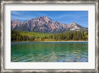 Framed Patricia Lake and Pyramid Mountain, Jasper NP, Alberta, Canada