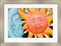 Framed Sun and moon Souvenirs at Al Vern's Craft Market, Turks and Caicos, Caribbean
