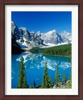 Framed Wenkchemna Peaks and Moraine Lake, Banff NP, Alberta, Canada