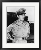 Framed Douglas MacArthur (black & white)