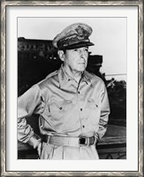 Framed Douglas MacArthur (black & white)