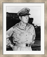 Framed Douglas MacArthur (black & white)