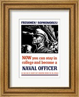 Framed US Naval Officer with Binoculars (WWII)