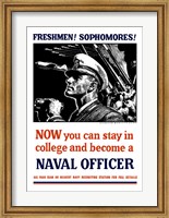 Framed US Naval Officer with Binoculars (WWII)