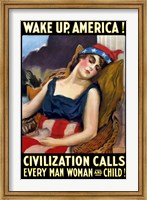Framed Lady Liberty Sleeping - Wake Up, America!