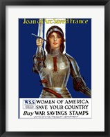 Framed Joan of Arc - Vintage WWI