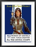 Framed Joan of Arc - Vintage WWI