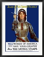 Framed Joan of Arc - Vintage WWI