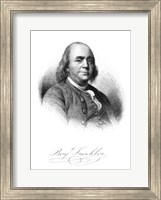 Framed Benjamin Franklin (vintage portrait)