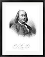 Framed Benjamin Franklin (vintage portrait)