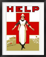 Framed Help - Red Cross Nurse