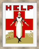 Framed Help - Red Cross Nurse