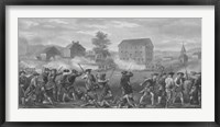 Framed American Minutemen Being Fired Upon by British troops