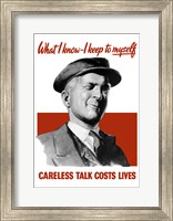 Framed Careless Talk Costs Lives - Man Winking