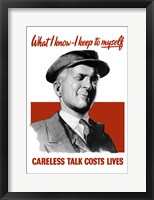 Framed Careless Talk Costs Lives - Man Winking