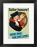 Framed Sailor Beware , Loose Talk Can Cost Lives