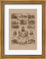 Framed Presidents Grant, Lincoln and Washinton