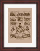 Framed Presidents Grant, Lincoln and Washinton