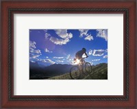 Framed Mountain Biker at Sunset, Canmore, Alberta, Canada