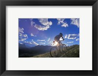 Framed Mountain Biker at Sunset, Canmore, Alberta, Canada