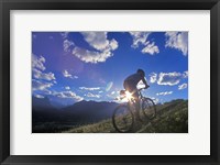 Framed Mountain Biker at Sunset, Canmore, Alberta, Canada