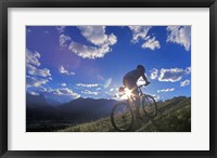 Framed Mountain Biker at Sunset, Canmore, Alberta, Canada