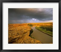 Framed Approaching storm on the Milk River at Writing on Stone Provincial Park, Alberta, Canada