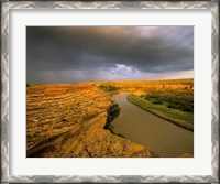 Framed Approaching storm on the Milk River at Writing on Stone Provincial Park, Alberta, Canada