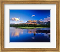 Framed Sofa Mountain Reflects in Beaver Pond, Wateron Lakes National Park, Alberta, Canada