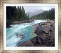 Framed Mistaya River in Banff National Park in Alberta, Canada