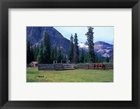 Framed Log Cabin, Horse and Corral, Banff National Park, Alberta, Canada