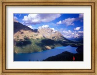 Framed Hiker Overlooking Peyto Lake, Banff National Park, Alberta, Canada