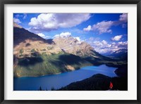 Framed Hiker Overlooking Peyto Lake, Banff National Park, Alberta, Canada