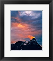 Framed Alberta, Mt Chephren, Sunset light in Banff NP