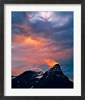 Framed Alberta, Mt Chephren, Sunset light in Banff NP
