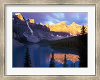 Framed Lake Moraine at First Light, Banff National Park, Alberta, Canada